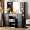 Vanity Desk with Mirror, Light, Chiar and Power Outlet, Makeup Table with 7 Drawers, 3 Lighting Modes Brightness - 4 of 4