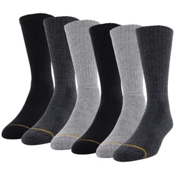 Gold Toe Boys Socks 2 Gray 6 Pairs Size Medium 4 Black 