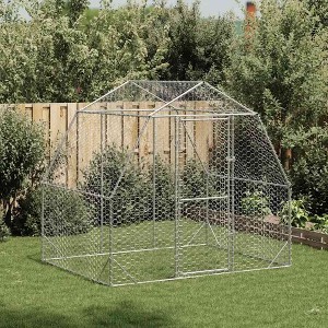Chicken Run Galvanized steel Large Durable Chicken Run vidaXL - 1 of 4