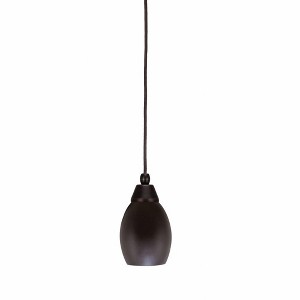 Toltec Lighting Any 1 - Light Pendant in  Dark Granite with 5" Dark Granite Oval Metal Shade Shade - 1 of 1