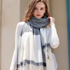 Anna-Kaci Women's Striped Scarf with Soft Cozy Fabric Two-Tone Design and Fringe Trim Detailing - 2 of 4