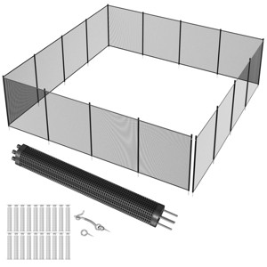 Swimming Pool Fences for Inground Pools, Easy DIY Installation Pool Safety Fence with Legs, 340 GMS Teslin PVC Mesh Protects Kids and Pets - 1 of 4
