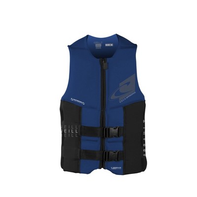 O'Neill Assault 39 to 41 Inch FZ Water Ski Wakeboard Life Jacket Vest, Blue