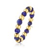 Pure Collection by Ross-Simons 3-3.5mm Lapis Bead Stretch Ring With 14kt Yellow Gold - 3 of 4