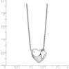 Black Bow Jewelry Diamond Cutout Heart Necklace in Rhodium Plated Silver, 18-20 Inch - 2 of 4