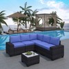 6-Piece PE Rattan Patio Sectional Set – Modular Outdoor Sofa, Coffee Table & Thick Cushions, Weatherproof for Poolside, Backyard - 2 of 4