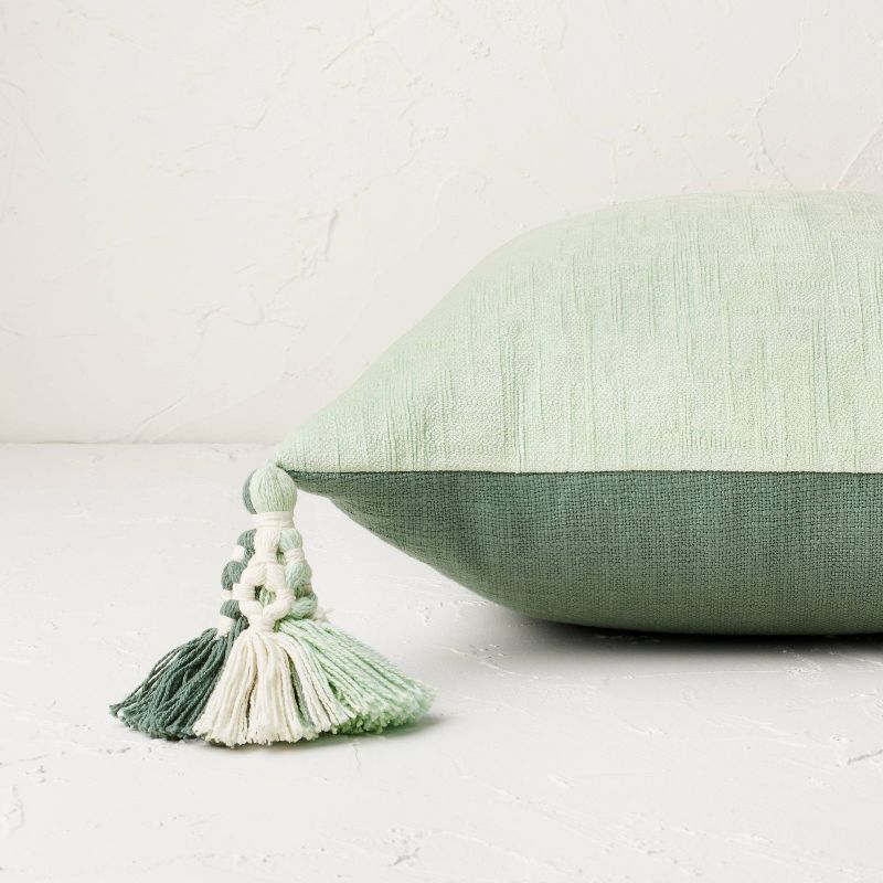 Cotton Chenille Square Throw Pillow with Tassels - Opalhouse™ designed with Jungalow™, 4 of 9