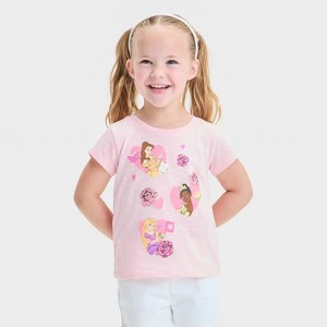 Toddler Girls' Rose Princess Short Sleeve Graphic T-Shirt - Rose Pink - 1 of 4
