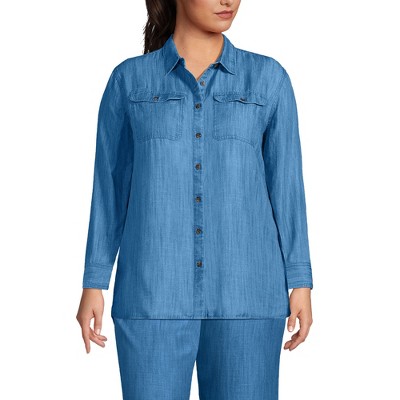 Lands' End Women's Indigo TENCEL™ Fiber Shirt