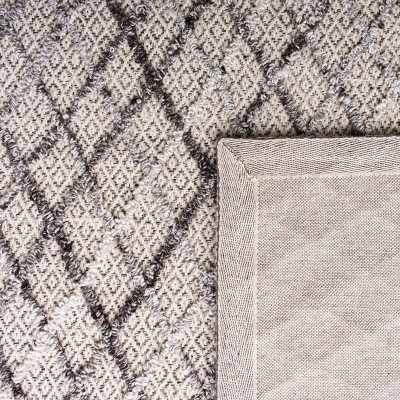 Elegant Gray Square Hand-Tufted Wool Area Rug