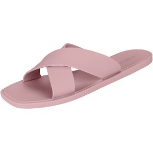 ROXONI Women Slippers Shower Pool Sandals Criss Cross Bathroom Quick Drying Slippers - 1 of 4
