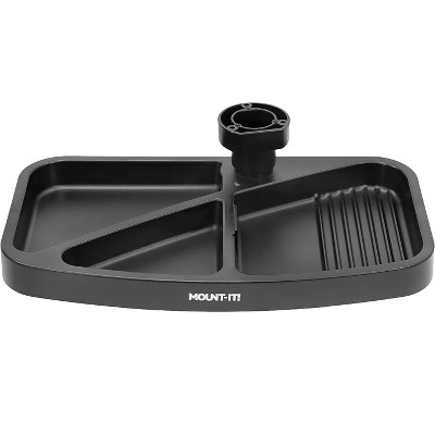 Mount-It! Plastic Under Desk Organizer Black MI-7292