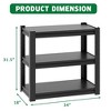 31.5 Inch H Black Adjustable 3-Tier Metal Fish Tank Rack Shelf Storage Shelf for Living Room Office - 2 of 4