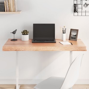 vidaXL Table Top Light Brown 39.4"x19.7"x(0.8"-2.4") Treated Solid Wood Live Edge - 1 of 4