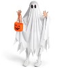 Joyfy Halloween Ghost Costume for Kids White Ghost with Pumpkin Bag for Kids' Halloween Dress Up Party for Girls' Boys' Cosplay - 4 of 4