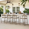 Arceso Bar Stools Set of 2, 24.8'' Aluminum Outdoor Bar Stool with Removable Cushion, Olefin Rope Woven Bar Chairs with Footrest. - 2 of 4