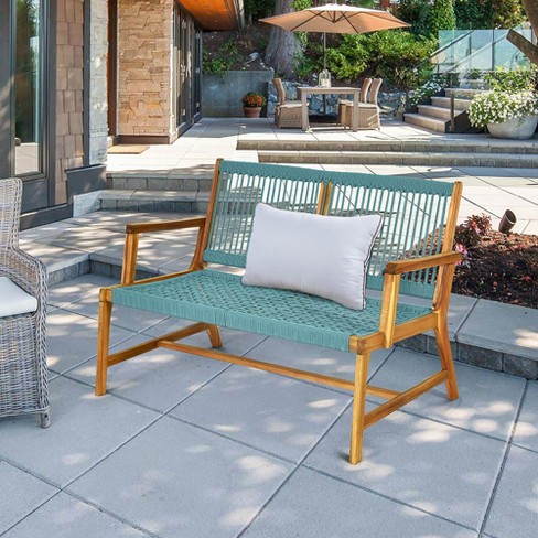 Turquoise garden online bench