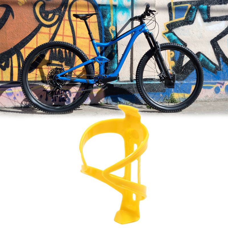 Unique Bargains Plastic Bike Bicycle Cycling Outdoor Drink Water Bottle Cup Holder Bracket Yellow, 2 of 7
