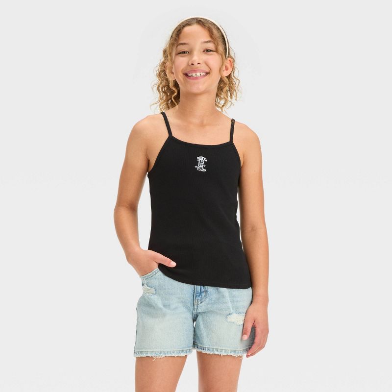 Girls' Embroidered Fitted Tank Top - art class™, 1 of 5