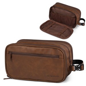PAVILIA Toiletry Bag for Men, Travel Pouch Essentials Shaving Dopp Kit, Water Resistant Organizer Case Accessories - 1 of 4