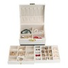 Unique Bargains PU Leather 3 Layer Jewelry Box with Drawer and Removable Jewelry Tray for Girl's Gifts - 3 of 4