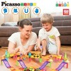 PICASSO-TILES Race Track Magnetic Tiles for Kids, 60PCS with 2 Racing Cars, Construction STEM Building Blocks Educational Toy - 2 of 4