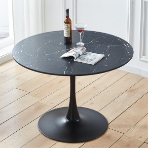 NicBex 42.12" Mid-century Round Dining Table,Kitchen Table with MDF Table Top for 4-6 Seaters,Black - 1 of 4