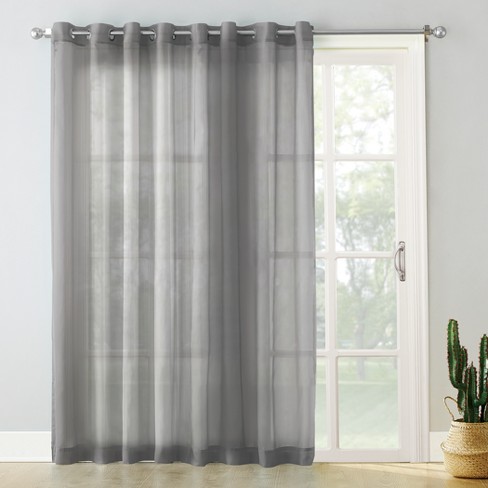 84 X100 Emily Extrawide Sheer Voile Sliding Door Patio Curtain Panel Dark Gray No 918 Target