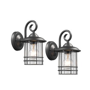 Chloe Lighting Transitional 1 Light Black Outdoor Wall Sconce 10" Height, 2-Pack - 1 of 2