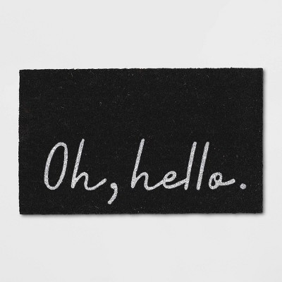 1'6"x2'6" Oh Hello Doormat Black - Threshold™