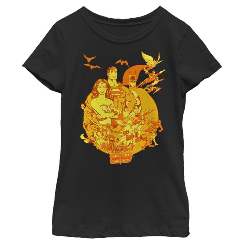 Girl's Justice League Pumpkin League T-Shirt, 1 of 4