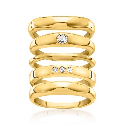 Ross-Simons 14kt Yellow Gold-Plated Jewelry Set: 5 Rings With .22