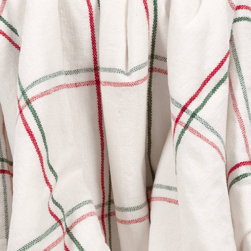 Plaid Woven Chenille Throw Blanket with Faux Shearling Reverse Red/Green - Threshold&#8482;, 5 of 6