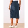 INSPIRE CHIC Women's Casual High Waist Stretchy Midi Jean Skirt - 3 of 4