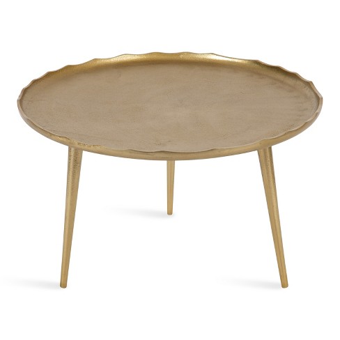 Kate And Laurel Alessia Round Metal Coffee Table 25x25x15 Gold