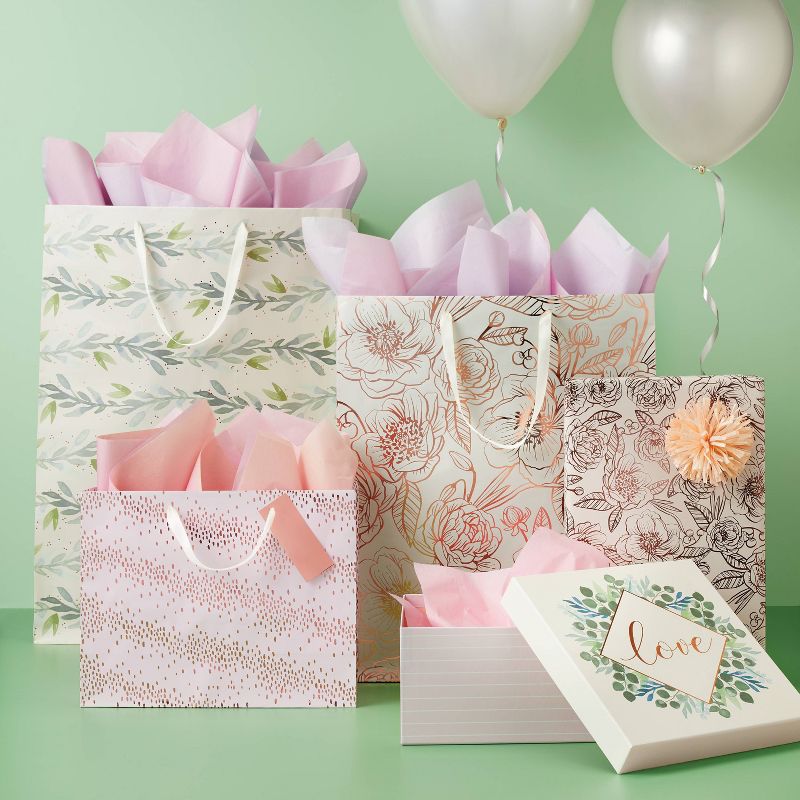 Foil Peonies Gift Wrapping Paper - Spritz&#8482;, 2 of 9