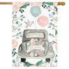 Just Married Floral Burlap House Flag Wedding Day Mr. & Mrs. 28" x 40" Briarwood Lane - 2 of 4