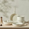 BRINJOY 17-Piece Ceramic Cookware Set - Detachable Handle Non-Toxic Induction RV Kitchen Set, Cream White - 4 of 4