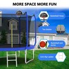 Whisen Kids’ Trampoline with Safety Enclosure Net, Foam Padded Poles, W-Shaped Legs,  Ladder and Basketball Hoop - Blue - 2 of 4