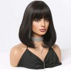 Jessie's Wig 16 Inch Bob With Bangs Synthetic Wigs Black 1 Pc/Pack - 3 of 4
