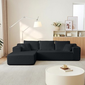 TiramisuBest 104 Inch Cloud Sectional Couch Chenille L Shape Chaise Deep Seat Modular Sofa Vacuum Compressed 5 Pillow Wrinkle Free - 1 of 4