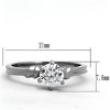 Slickblue Stainless Steel Ring, Clear CZ Solitaire, Polished Finish, Engagement Style for Women, Size 5-10 - 2 of 4