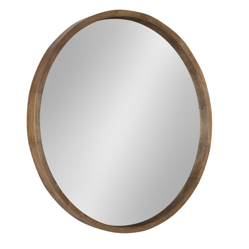 Kate and Laurel Hutton Round Decorative Wood Frame Wall Mirror, 3 of 10