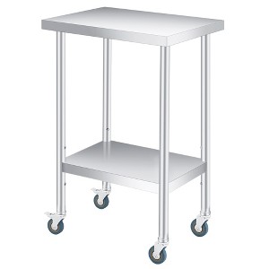 Stainless Steel Workbench, Commercial Kitchen Workbench with Adjustable Bottom Shelf, Suitable for Restaurants, Hotels, Garages, Indoors and Outdoors - 1 of 4