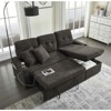 TiramisuBest 3 in 1 Pull Out Couch & L Shaped Sectional Sofa Chenille Convertible Storage Ottoman - 4 of 4