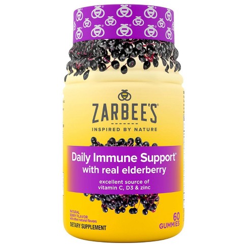 Zarbee's Naturals Daily Immune Support Gummies with Real Elderberry - Natural Berry - 60ct - image 1 of 4