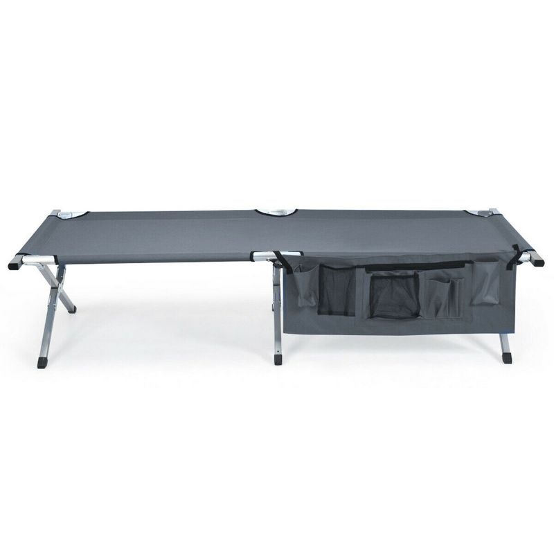 Costway Folding Camping Cot Heavy-duty Camp Bed W/Carry Bag for Beach Traveling Vocation Grey\Blue\Green, 5 of 11