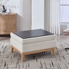 NicBex 33.86"W Upholstered Storage Ottoman with Reversible Lid, Versatile Entryway Bench with Wood Base for Living Room, Entryway - 4 of 4