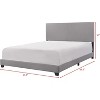 HomeStock Erin Upholstered Panel Bed with Nailhead, Gray - 3 of 4