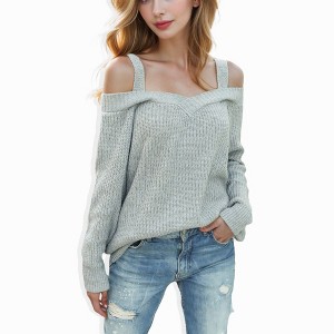 Anna-Kaci Women's Cold Shoulder Knit Pullover Sweater - 1 of 4